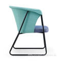 Velvet Fabric Splicing Lounge Chair Restaurant Lounge Chair